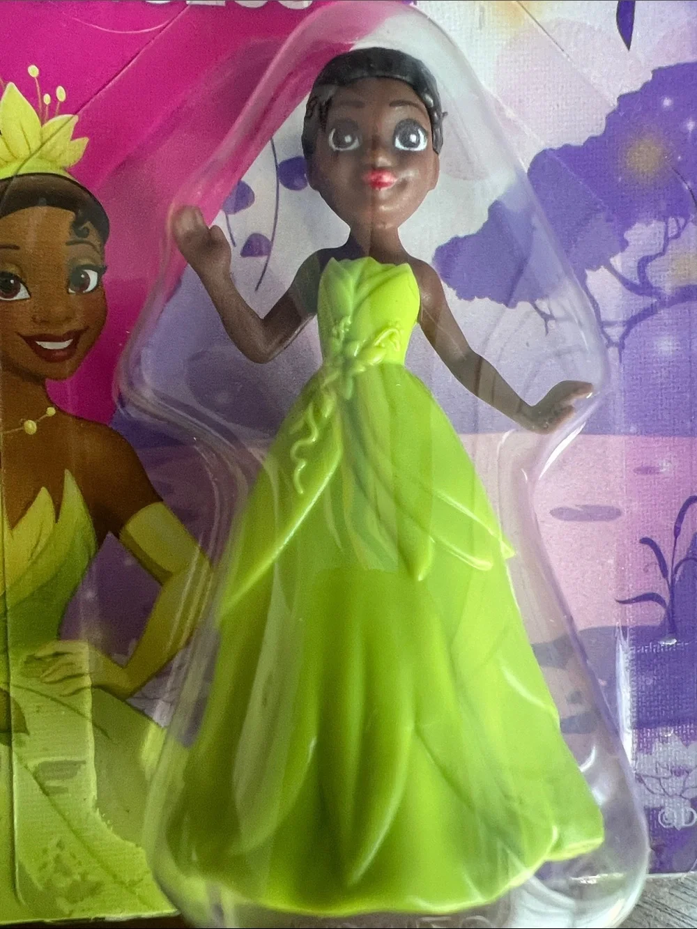 Princess Tiana Mini Doll in Bright Lime Green Dress